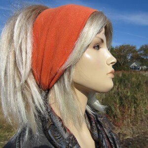 Orange Headband Yoga Turban Hairband Wide Cotton Knit  Hair Wrap   A1149