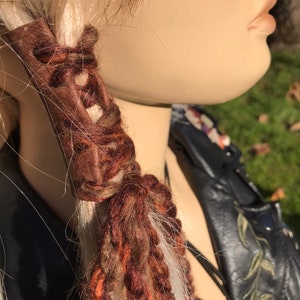 Denim Leather Pigtail Hair Wraps