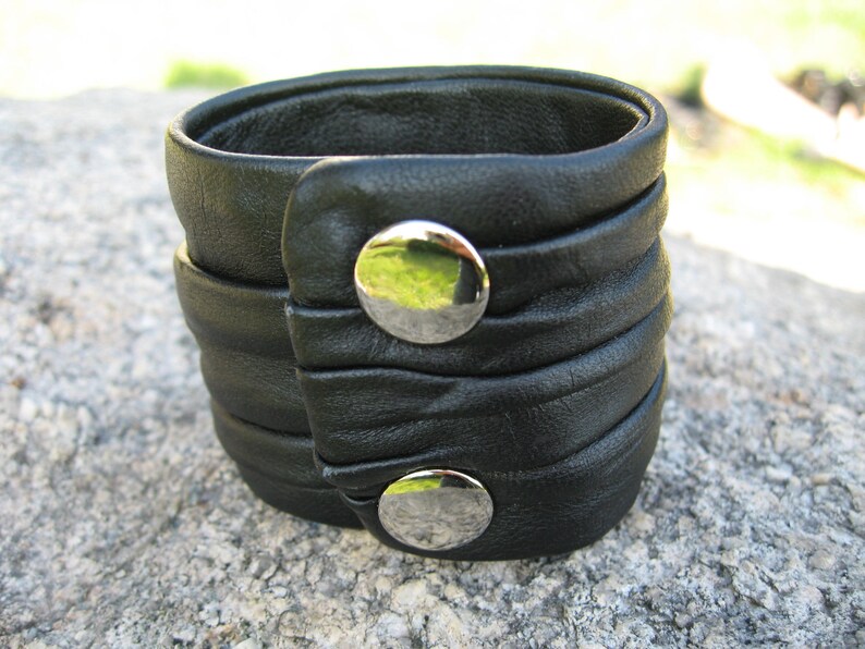 Wide Leather Cuff Bracelet Mens / Womens Leather Wrist Wrap Etsy