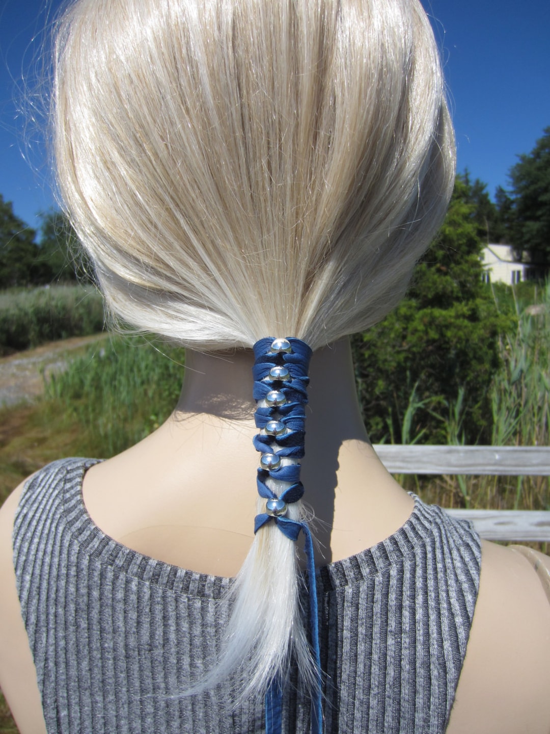 Hair Accessories Leather Hair Wrap Ponytail Holder Ties With Beads Bohemian  Clothing Styles Beaded Hair Extensions Black Blue Braid in Z106