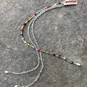 Braid in Hair Wrap Clip Bohemian Hair Styles Leather Plait Hair Tie Glass Beaded Chain Silver Gold Ponytail Holder Dread Wrap Extension Z214