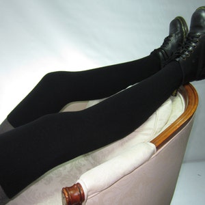 Black Cashmere Leg Warmers Boot Socks Thigh Highs Over the Knee Sock 100% Pure Cashmere A1124 A844-C