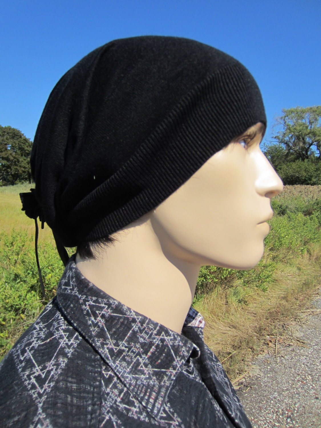 Silk Menswear Beanie Hats Dress Hat for Men Black Slouchy | Etsy