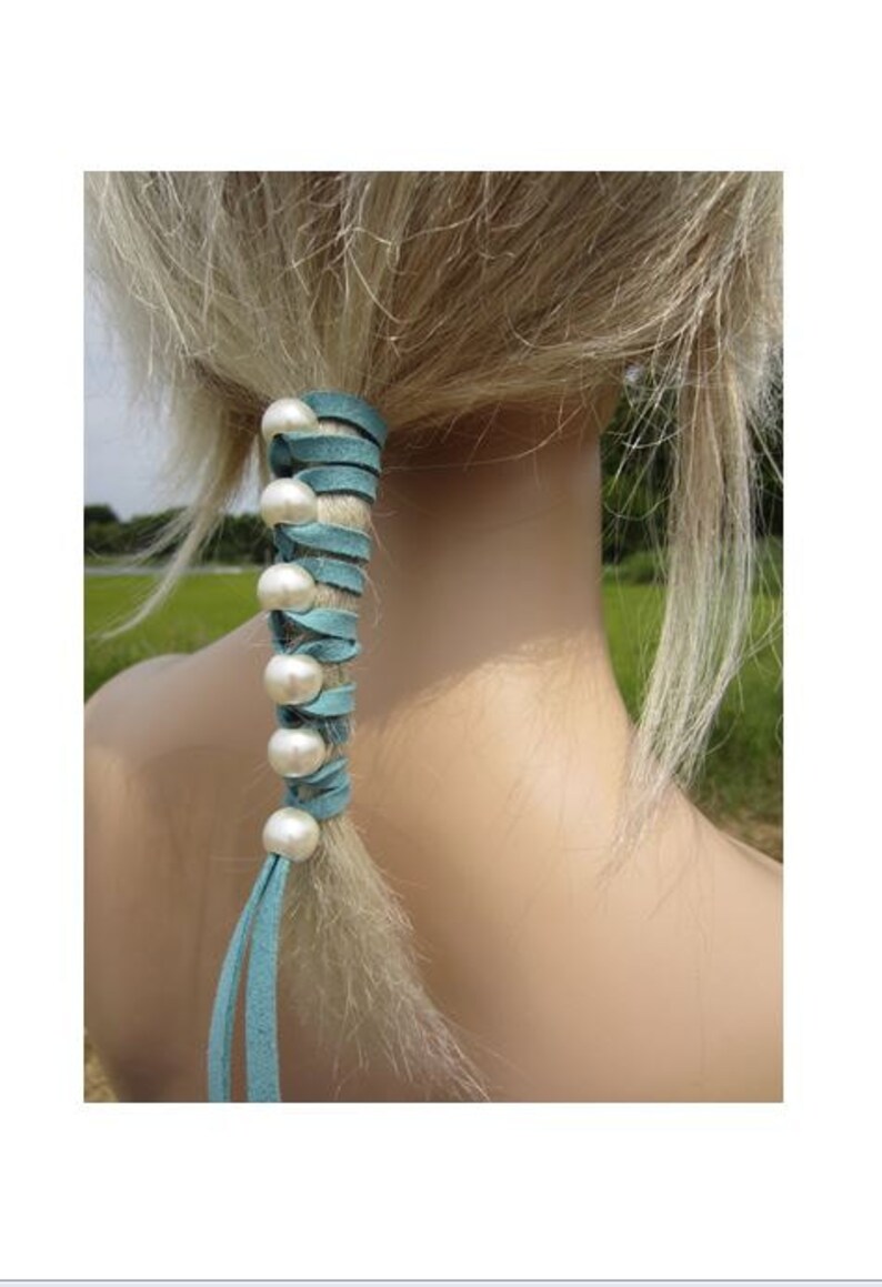 Hair Jewelry Pearl Leather Hair Ties Wraps Ponytail Holders Etsy