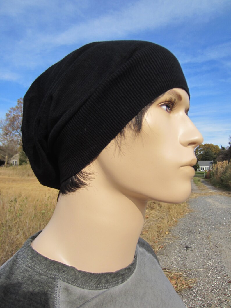 Black Slouchy Beanies Men Slouch Beanie Tams Lightweight Etsy