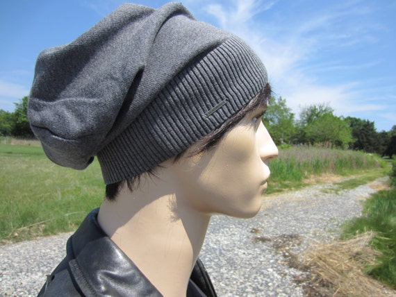 Basic Black Beanie No Words, Men's Lightweight Hats Summer Slouchy