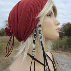 Rust naranja algodón slouchy tejido gorro ligero de la mujer boina a977