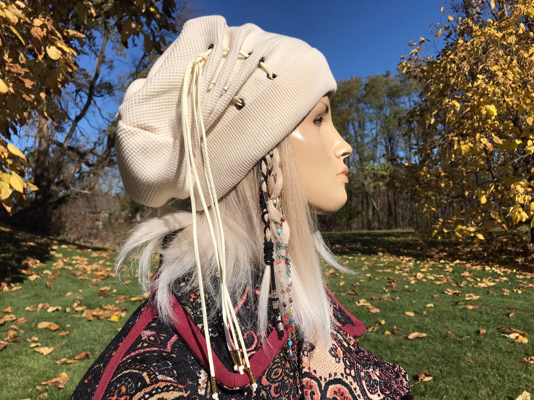 Watters Ivory Knit Slouchy Hat Slouchy Hat Knitting Pattern : Brome Fields main image 2