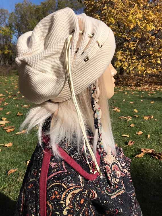 Watters Ivory Knit Slouchy Hat Knit Slouchy Oversized Soft Warm Winter Beanie Hat Ivory | eBay main image 2