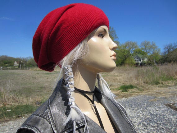100% Pure Cashmere Slouchy Beanie Hat 