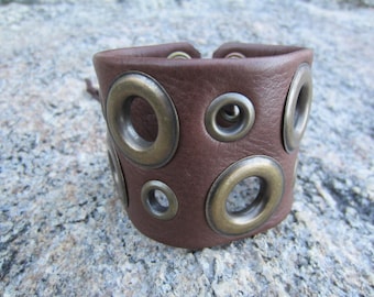 Unique Gift Jewelry Leather Wristband Cuff Corset Belt Wrap Wrist Band Bracelet Brown L2108