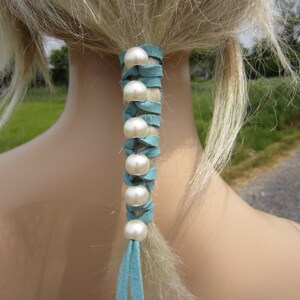 Hair Jewelry Pearl Leather Hair Ties Wraps Ponytail Holders - Etsy