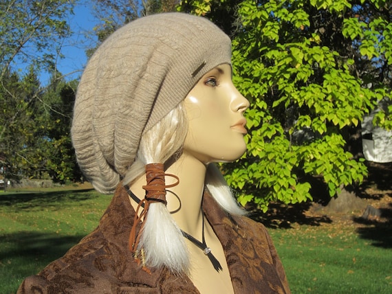 Cashmere Slouch Tam Slouchy Beanie 