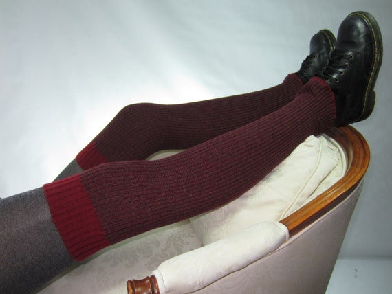 Thick Over the Knee Knit Socks Red 
