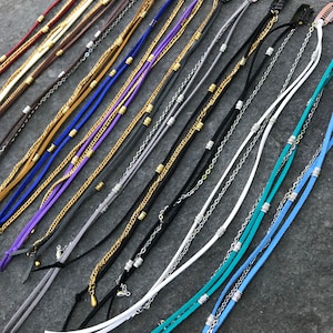 Leather Hair Wrap Tie Beaded Black Leather Chain Silver Gold Braid in Bohemian Styles Ponytail Holder Dread Weave Wrap Extension Clip Z214