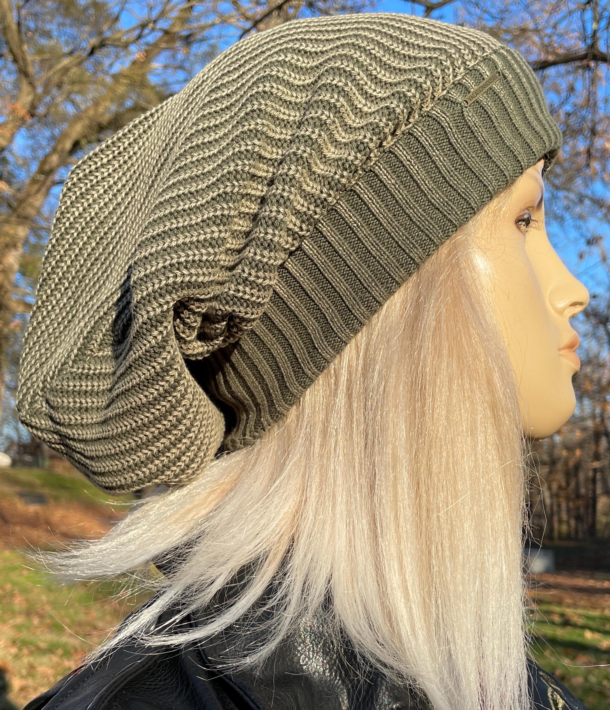 Post Apocalyptic Clothing Oversized Slouch Tam Hat Olive Green