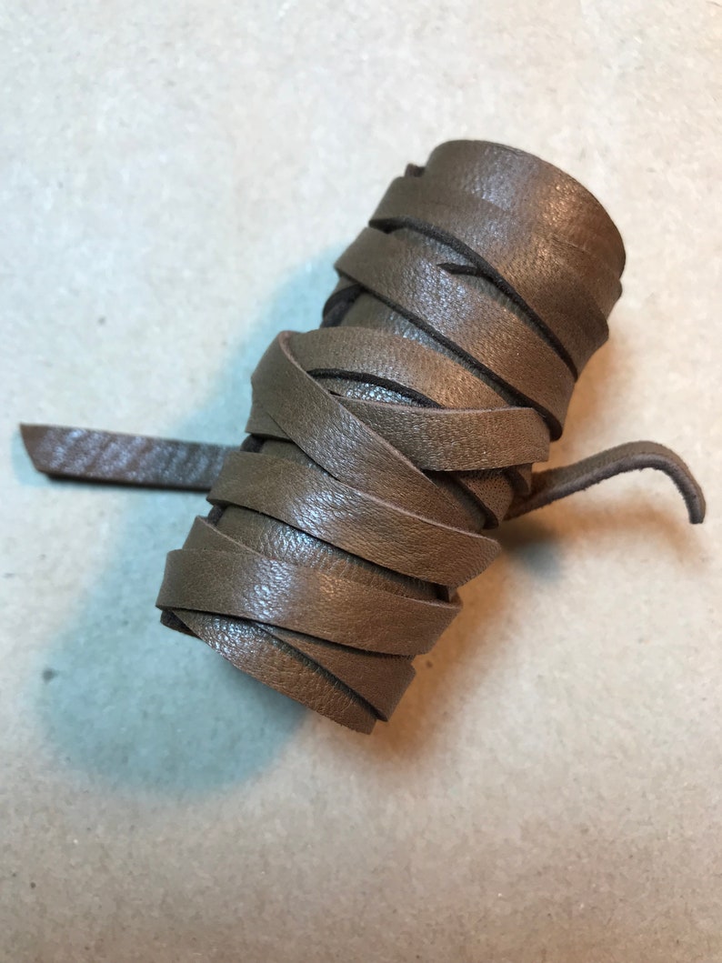 Men's Viking Hair Wrap Warrior Style Ponytail Holder Women Tie Black Leather Cuff Jewelry Rennaissance Fair Bohemian Hairband Z1010 Z1055 image 5