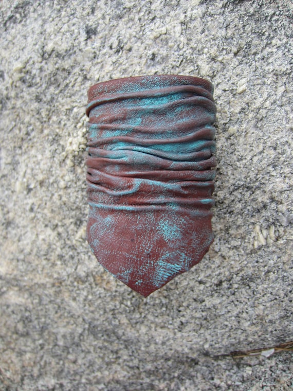 Distressed Leather Cuff Bracelet Wristband Turquoise Wash Brown Womens Men's Jewelry  L2001