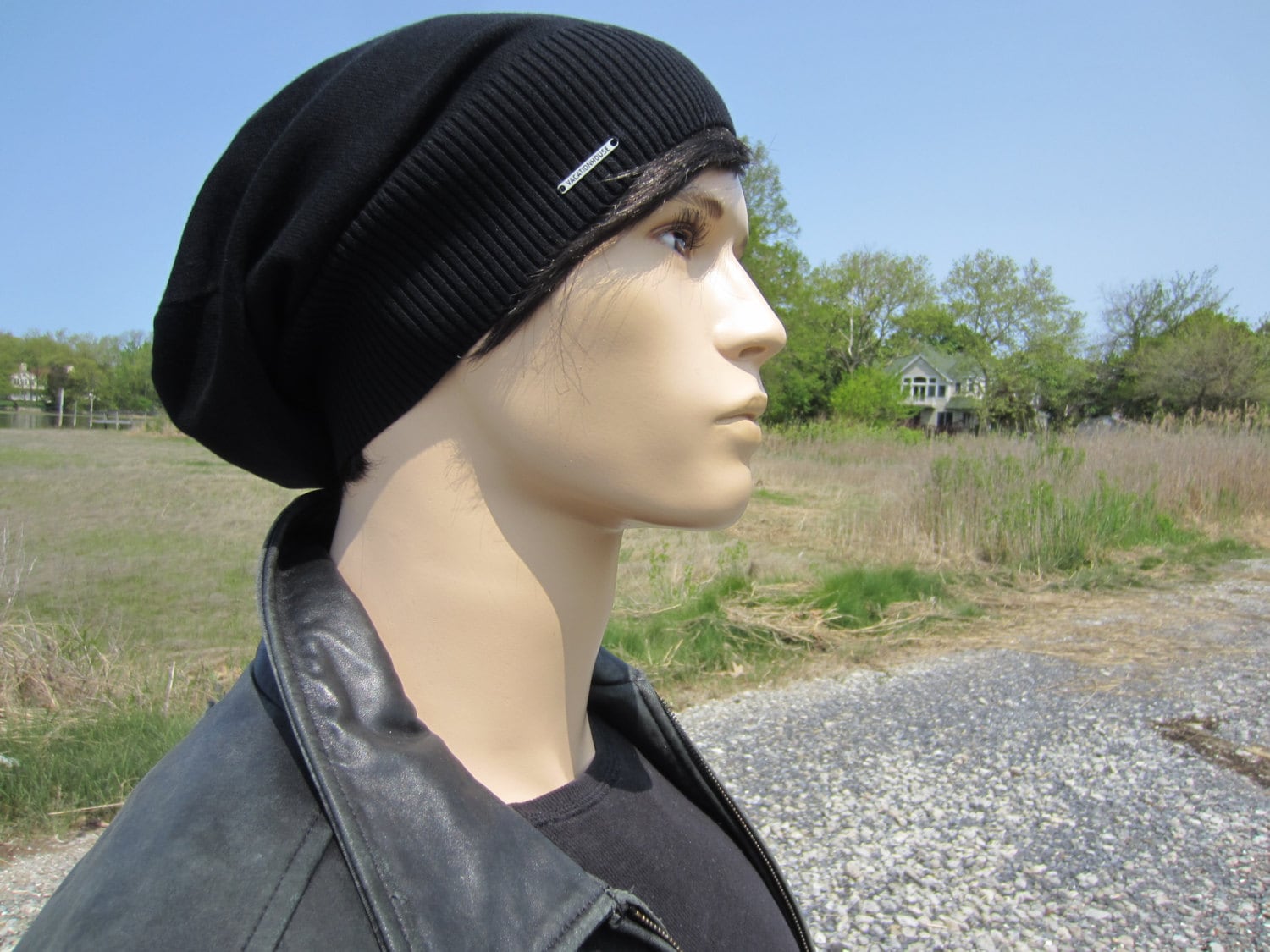 Basic Black Beanie No Words, Men's Lightweight Hats Summer