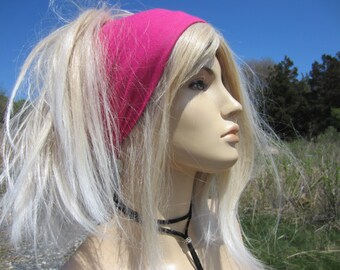 Pink Yoga Headband Hair Wrap WIDE Knit Hair band Turban Activewear Workout Clothes A1099