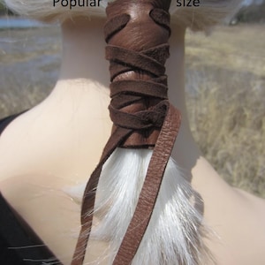 Men's Viking Hair Wrap Warrior Style Ponytail Holder Women Tie Black Leather Cuff Jewelry Rennaissance Fair Bohemian Hairband Z1010 Z1055 image 10