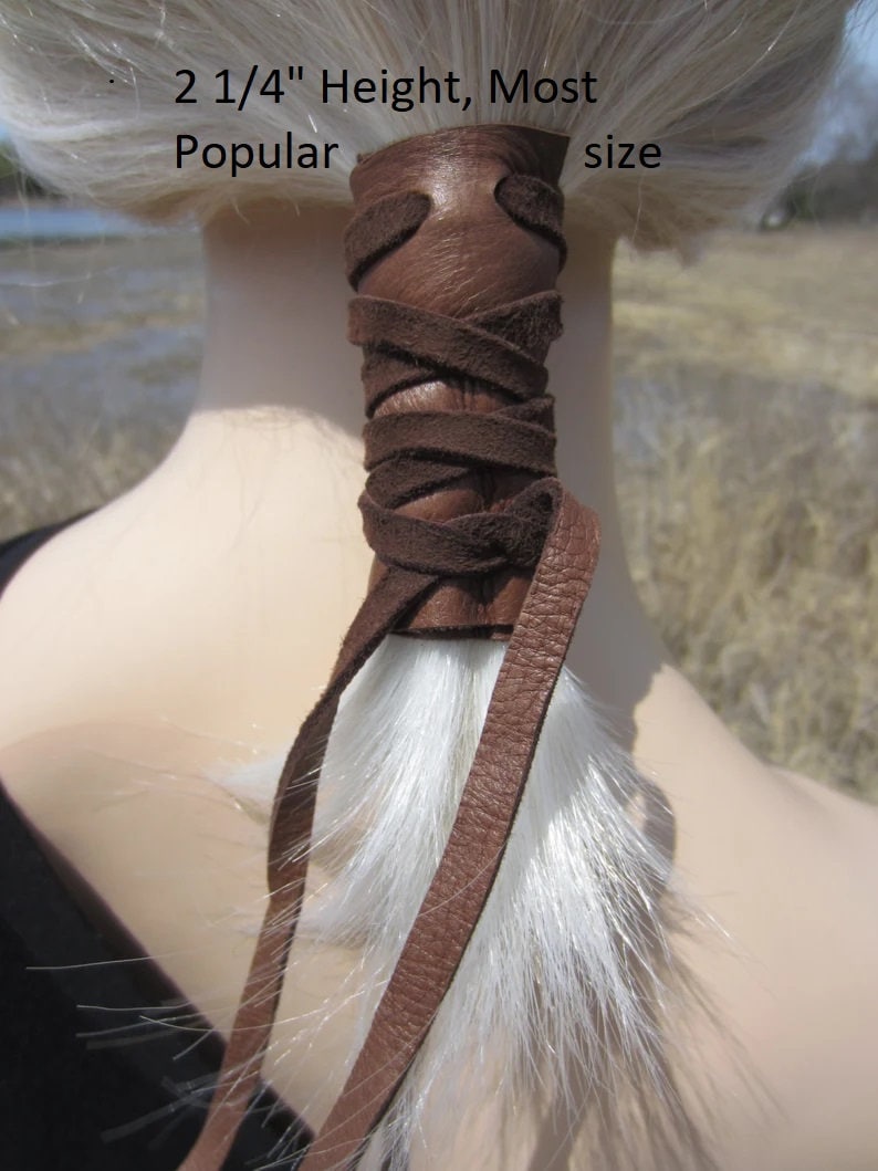 Men's Viking Hair Wrap Warrior Style Ponytail Holder Women Tie Black Leather Cuff Jewelry Rennaissance Fair Bohemian Hairband Z1010 Z1055 image 10