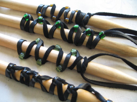 Beaded Hair Ties Ponytail Holder Black Leather Hair Wrap Etsy