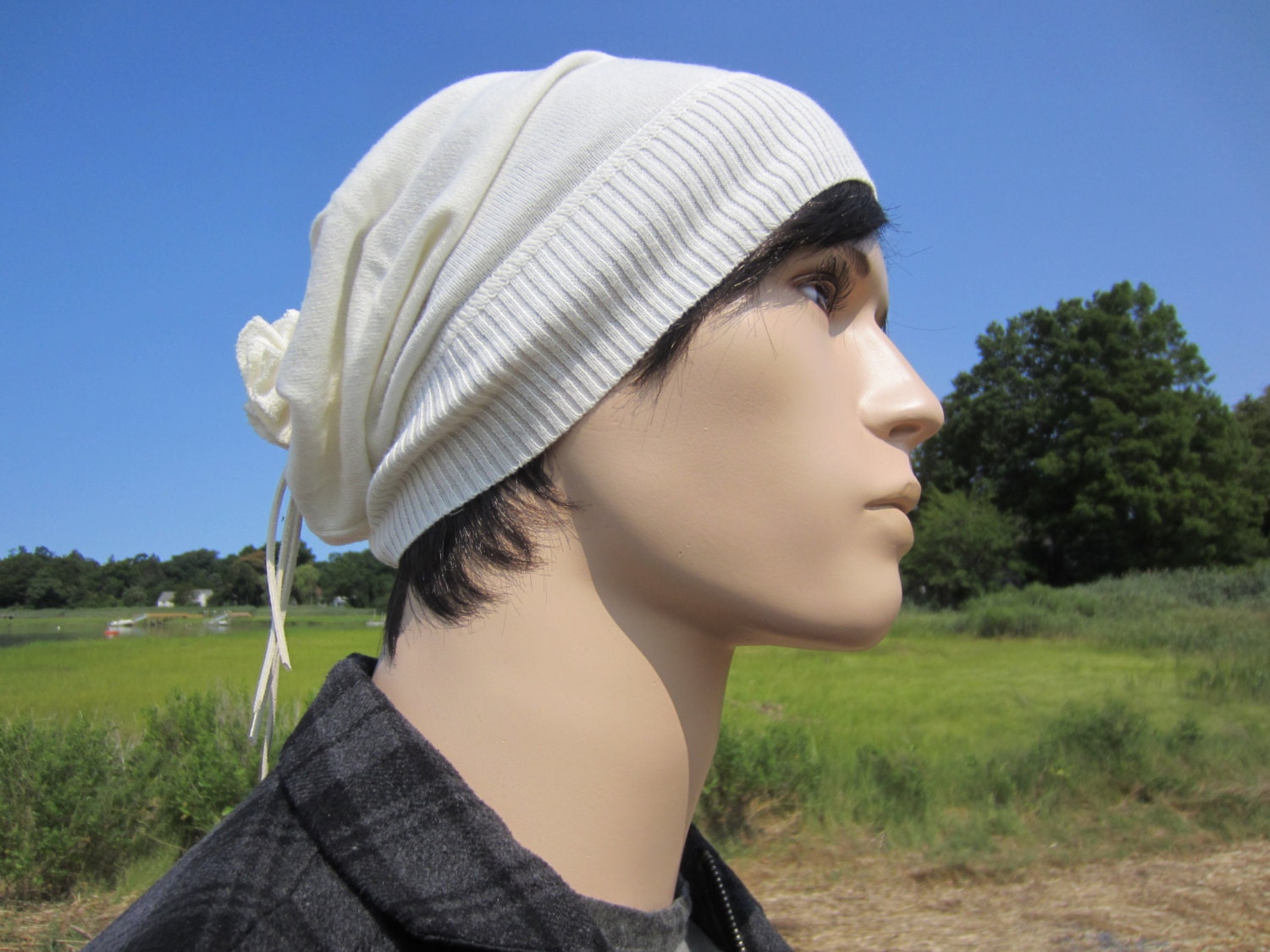 Watters Ivory Knit Slouchy Hat Slouchy Hat Knitting Pattern : Brome Fields main image 4