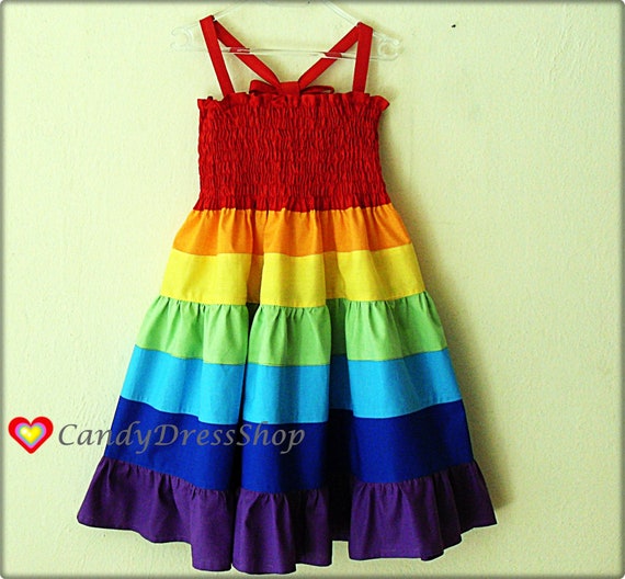 rainbow party dress girl
