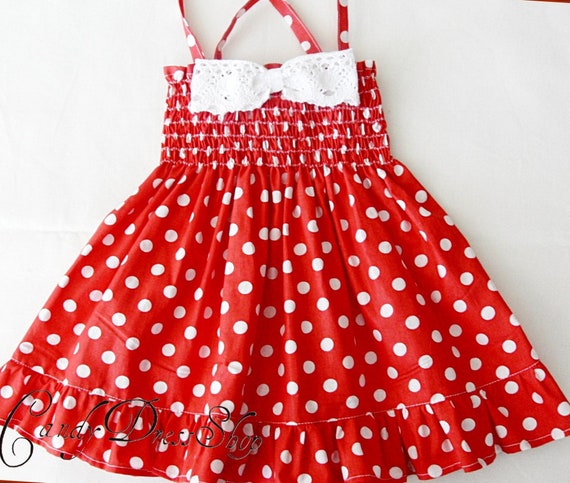 Red And White Polka Dot Dress For Little Girls Polka Dot Etsy