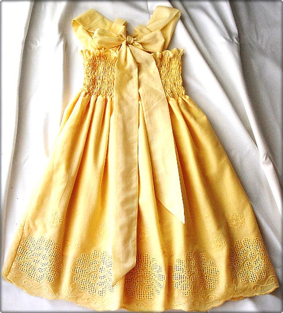 pale yellow flower girl dresses