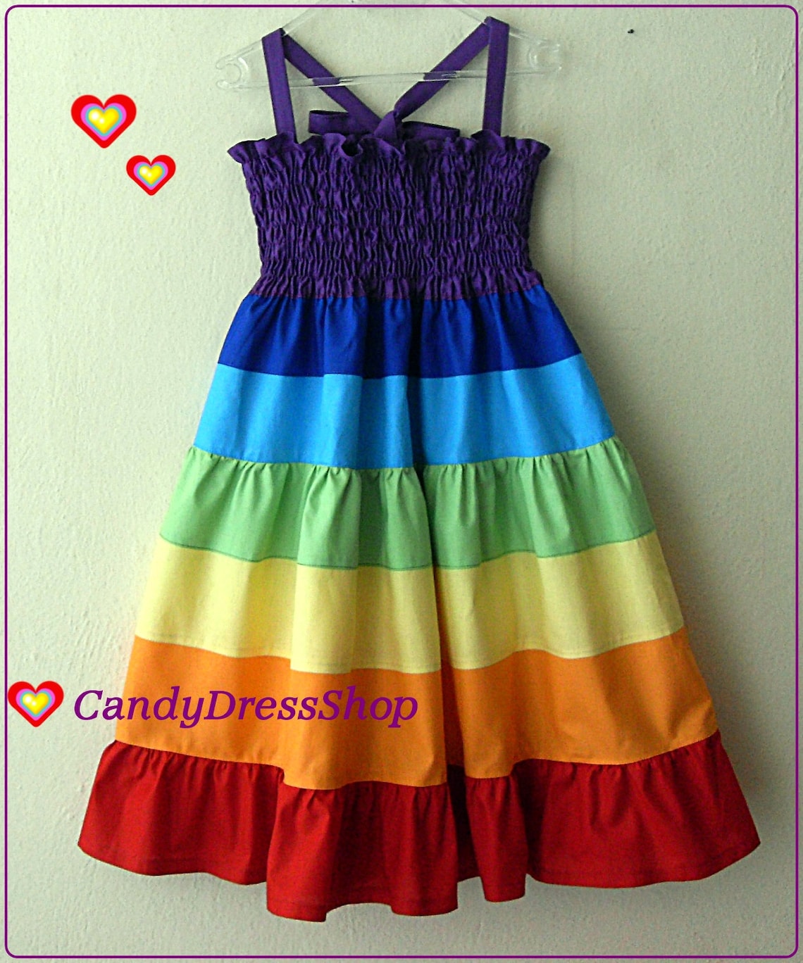Girls Rainbow dress Rainbow Tiered Dress Girls Maxi dress Etsy