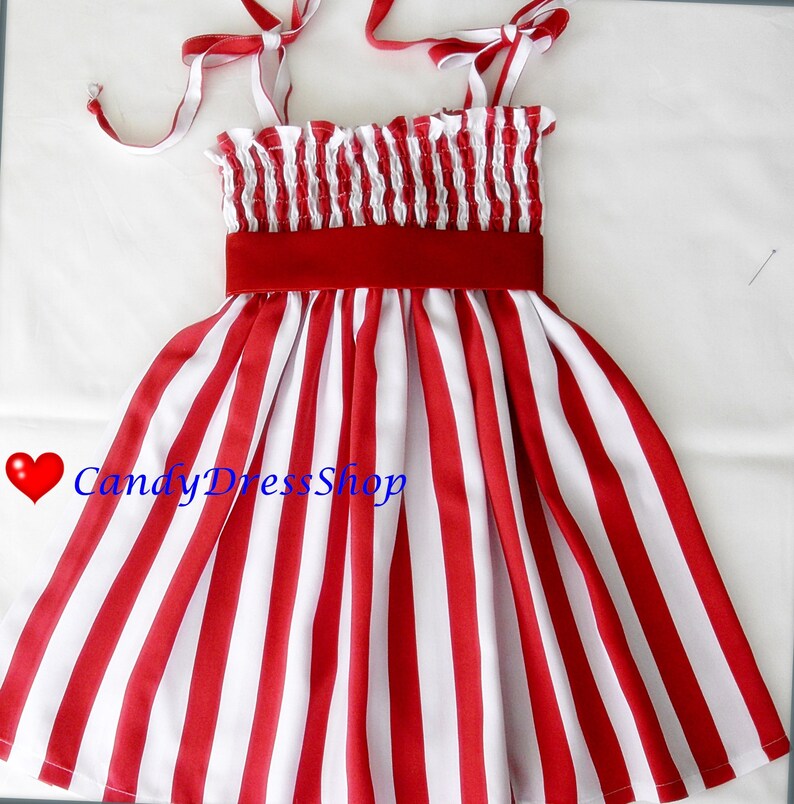 red and white striped dress