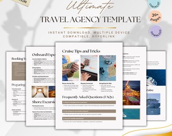 Travel Agency Template | Canva Editable Itinerary Guide | Trip Planner PDF | Travel Agent Welcome Packet | Digital Download
