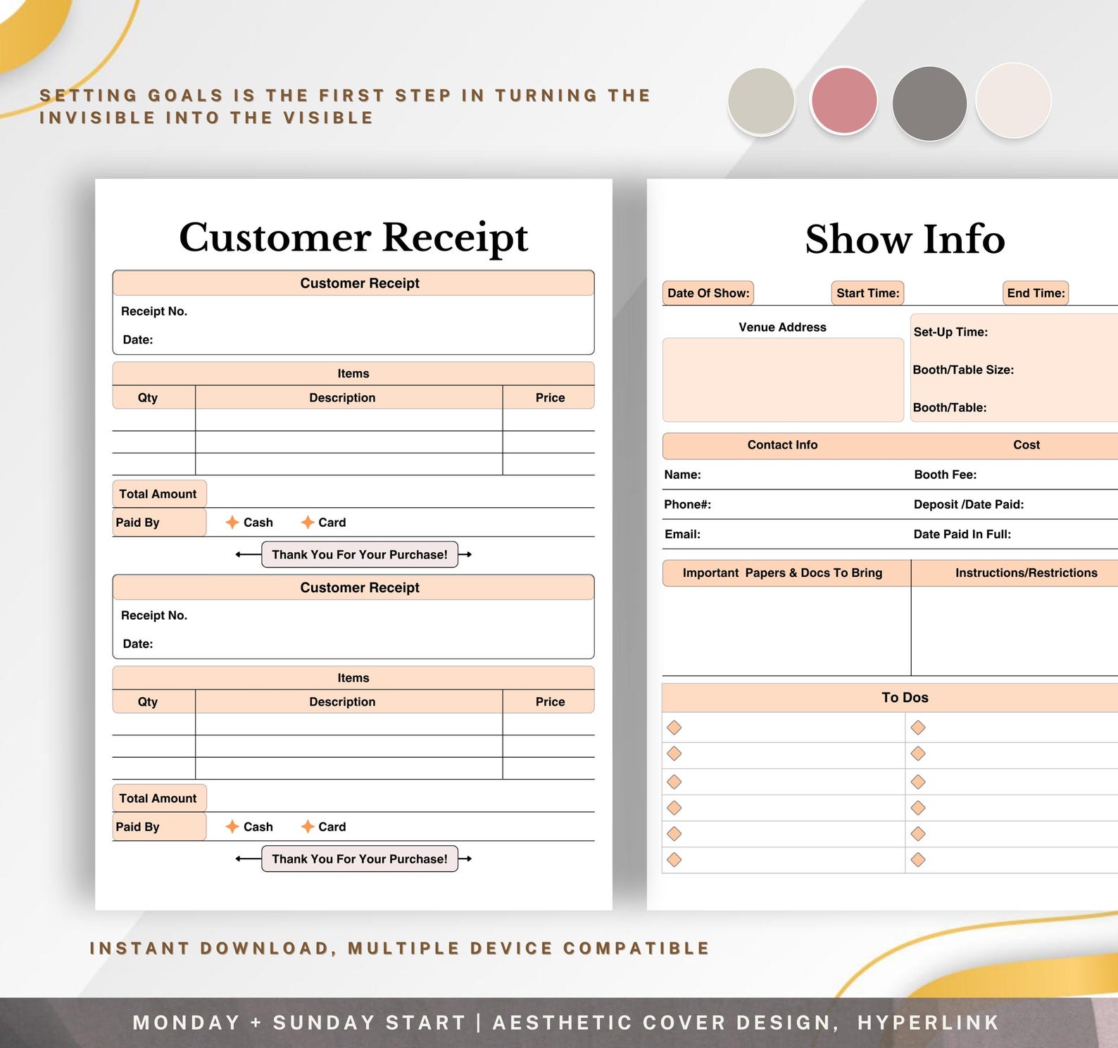 Craft Fair Planner | Vendor Event Organizer | Printable Booth Checklist ...