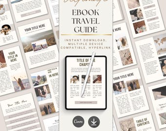 EBook Travel Guide Template | Canva Itinerary & Destination Guide | Travel Blogger PDF | Editable Digital Download | Travel Planner