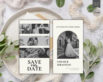 Animated Save the Date Template for Canva | Editable Wedding Announcement Video, Digital Save the Date Invitation for Instagram or Email