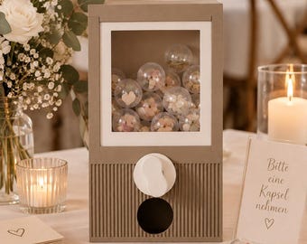 Kapselautomat mit 24 Kapseln 2,8cm oder 3,2cm | Geschenkautomat | Befüllbarer Kapselspender | Deko Automat | Geschenkidee | Adventskalender