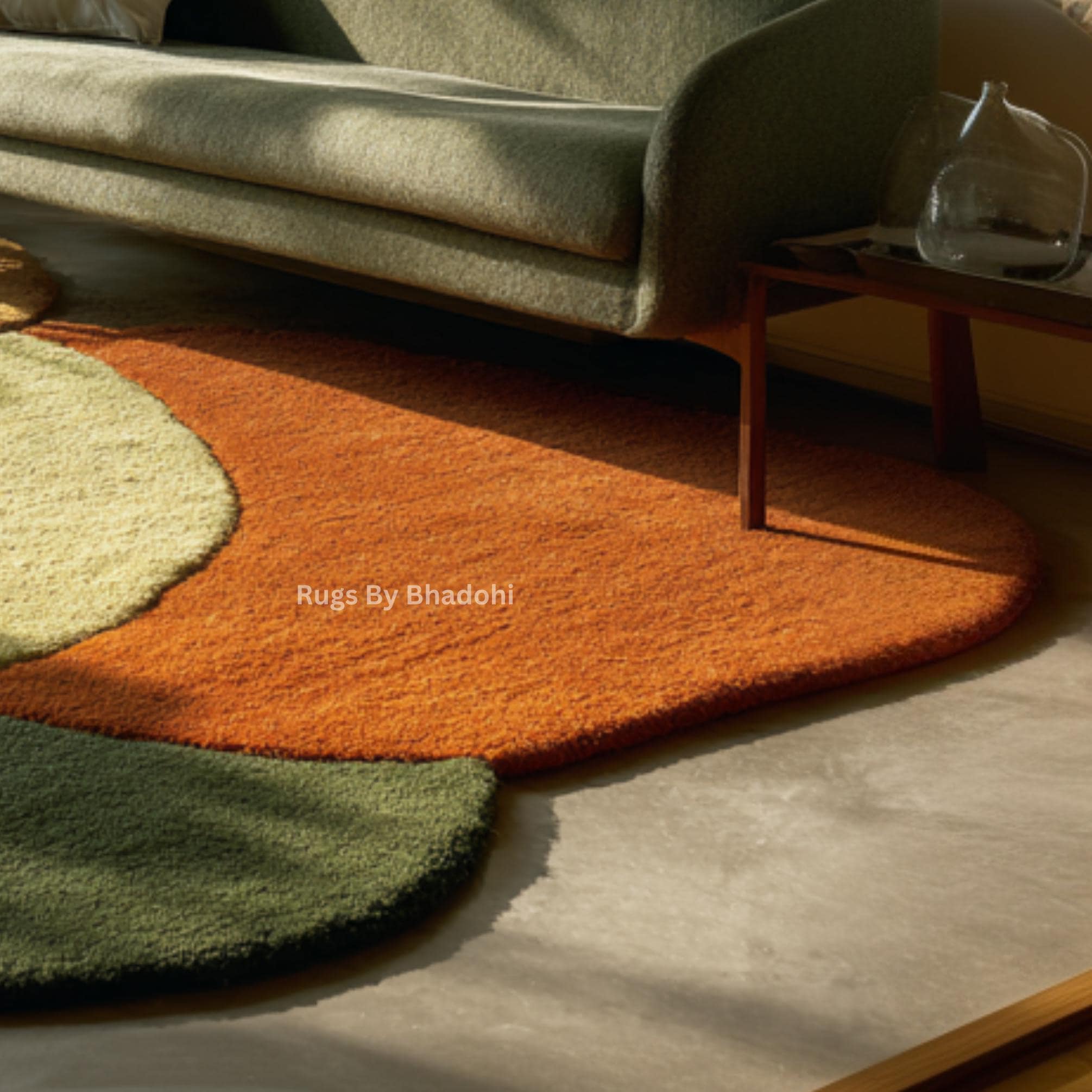 Modern Multi Color Irregular Shape Hand Tufted Wool Rug | Retro Earth ...