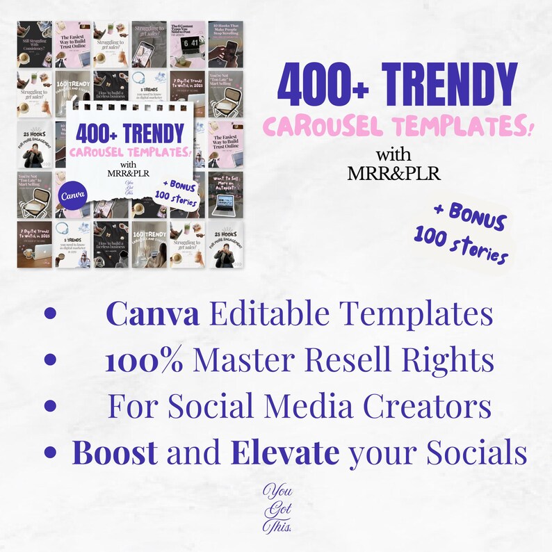 400+ Instagram Carousel Templates Canva Faceless Digital Marketing ...