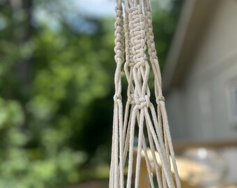 Macrame Plant Hanger: Boho Style Cotton Rope Hanging Planter for 4-6" Pots