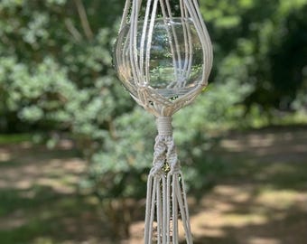 Double Tier Macrame Plant Hanger: Boho Indoor Plant Decor