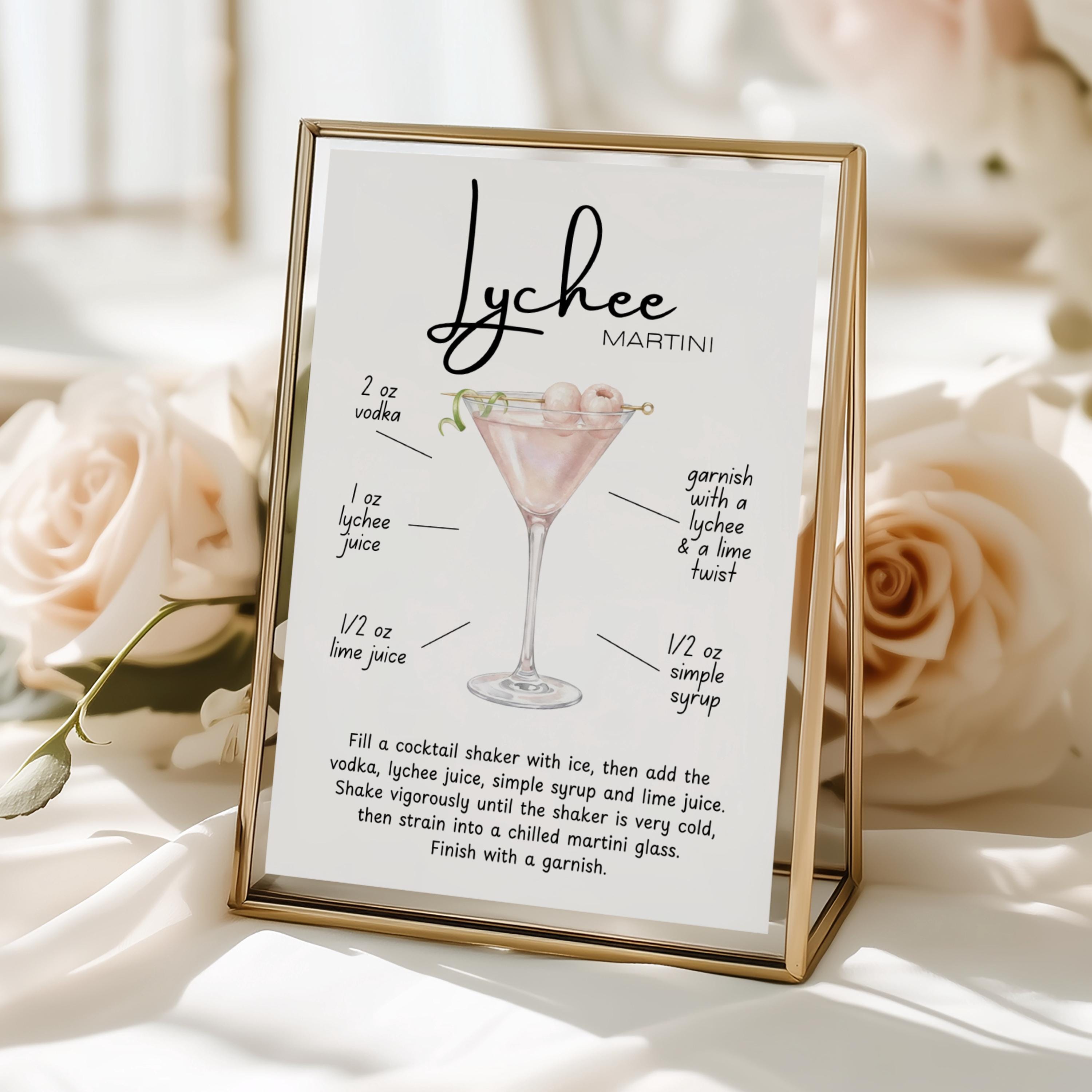Lychee Martini Signature Drink Sign - Etsy