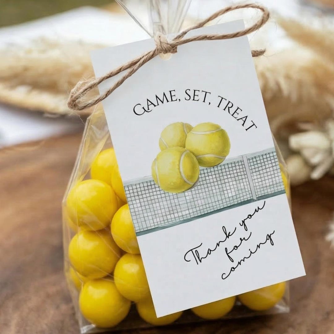 Tennis Party Tags | Printable Favor Tags for Birthdays & Events - Etsy