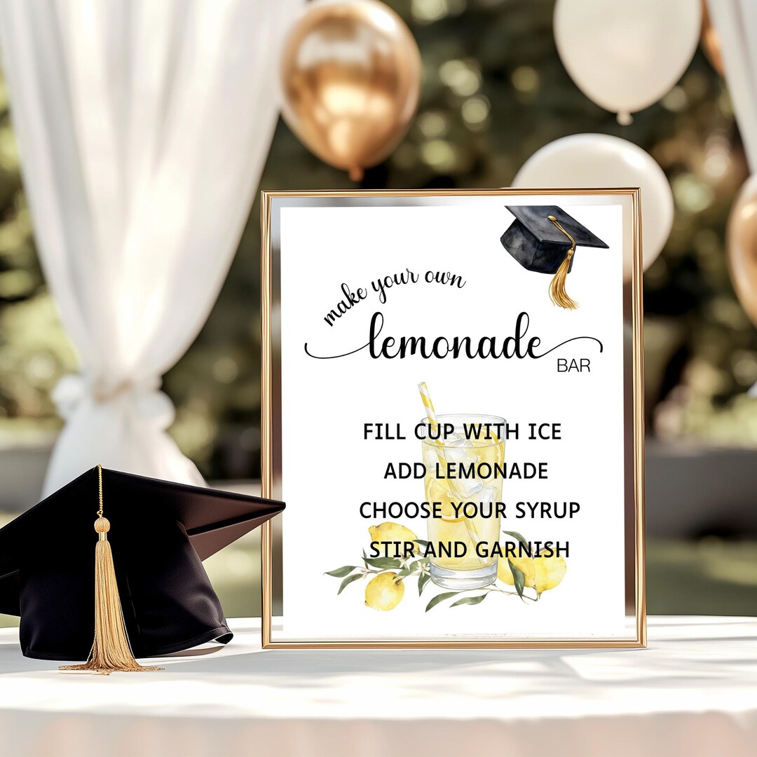 Make Your Own Lemonade Bar for Graduation (digital Download) - Etsy