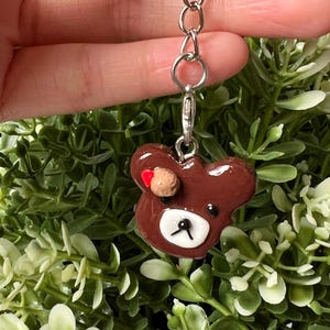 Strawberry Bear Brownie Ice Cream Charm | Handmade Polymer Clay Charm | Cute Keychain | Unique Gift Idea | Strap Phone & Bag Accessories