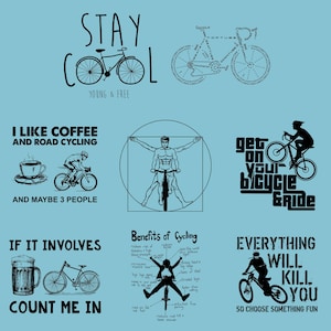 8 Cycling Black Designs SVG, Cycling Designs PNG, Cycling, Cycling T-Shirt, Digital Download, Cyclist Art for DIY, Cycling Gift, Bike Lover