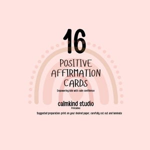 Tarjetas de Afirmaciones Imprimibles para Niños: 16 Frases de Confianza y Tranquilidad / Herramientas de Regulación Emocional SEL / CalmKind Studio