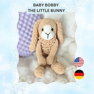 BABY Bunny Crochet Pattern - SMALL Size - Bunny Amigurumi - Plush Bunny Pattern - Advanced Beginner Friendly - PDF Download - Low Sew