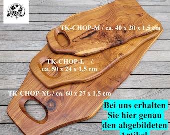 Teakholz Schneidebrett – handgefertigtes Servierbrett & Hackbrett, rustikales Holzbrett Unikat